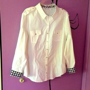 New York and company houndstooth sleeves and collar size xxl